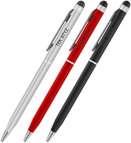 Pro Stylus PEN עבור ASUS ZC551KL עם דיו, דיוק גבוה, צורה רגישה במיוחד, קומפקטית למסכי מגע [3 חבילה-שחורה-אדומה-סילבר]